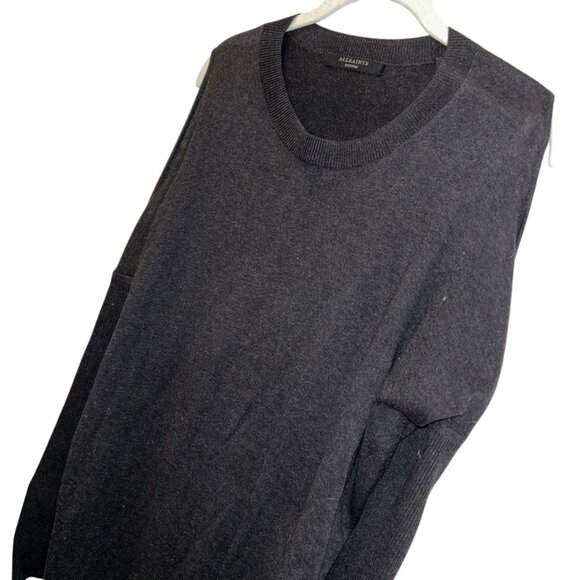 All Saints black cold shoulder tapered skirt flowy top sweater knit dress M - Picture 6 of 7